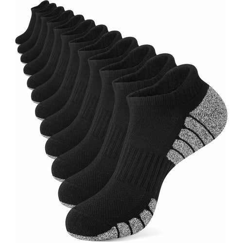 Mens Ankle Athletic Running Socks Low Cut Sports Cushioned Socks for Men 6 Pairs