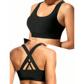 Sports Bra for Women, Criss Cross Back Medium Support Workout Bras with Removable Cups for Yoga Running Gym