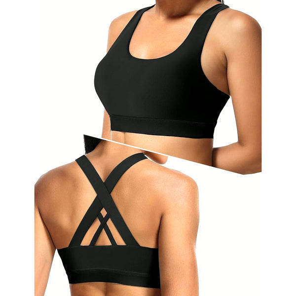 PrimeBuild™ Women's Performance Sports Bra – Criss Cross Training Top