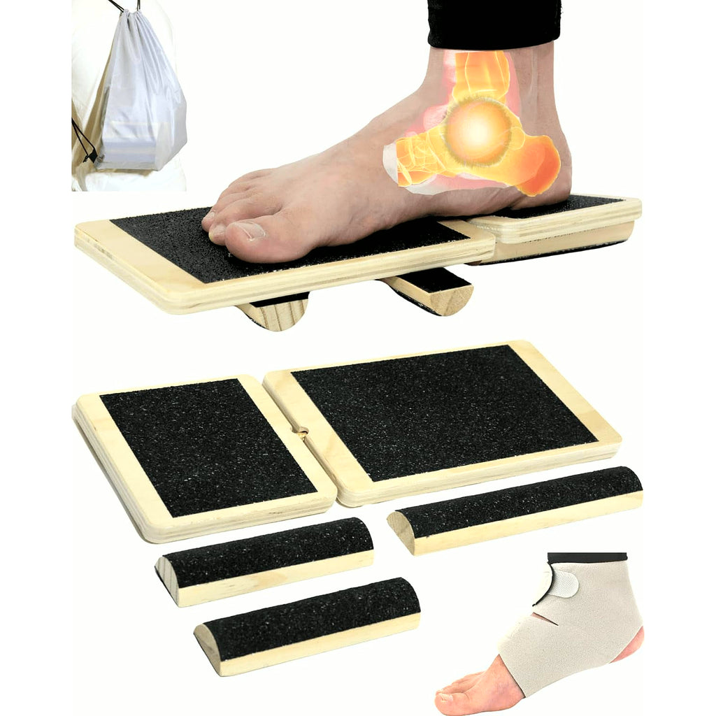 Ankle Strengthener, Single Leg Balance Board for Ankle Rehab, Foot Trainer for Mobility, Foot Stretcher for Sprained Ankle, Balancing Wobble Board, Posture Board, Arch Trainer with Brace