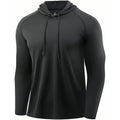 Mens Quick Dry Hoodies Long Sleeve Workout Athletic Gym Hooded Shirts