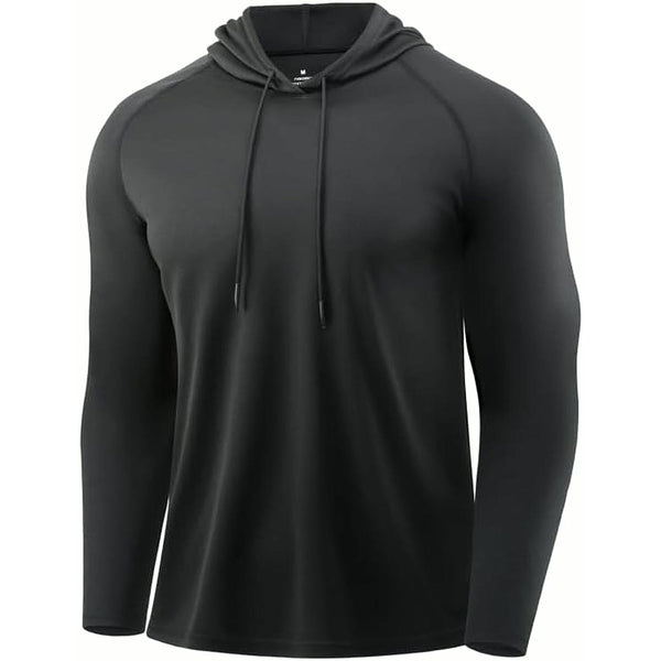 PrimeBuild™ Men's Performance Hooded Training Shirt – Quick-Dry Long Sleeve Hoodie