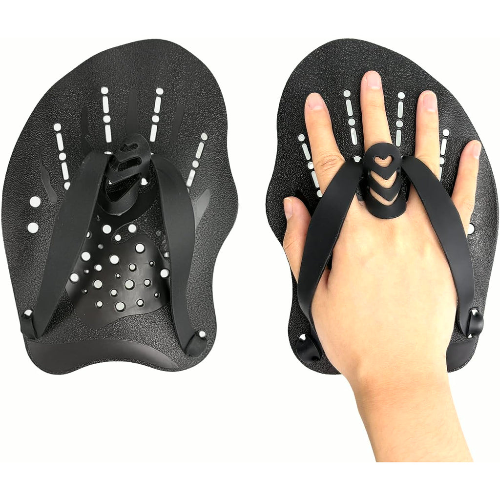 2 Pcs Swim Hand Paddles, Swim Paddles with Adjustable Straps for Lap Swimming Training Hand Paddles for Novice and Professional Use