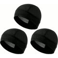 3 Pcs Breathable Mesh Skull Cap Helmet Liner Beanie Black | Lightweight Quick Dry, Sports Helmet Liner, Cooling Mesh, Cycling Running Hat, for Men Women, Sports Cycling under Helmets