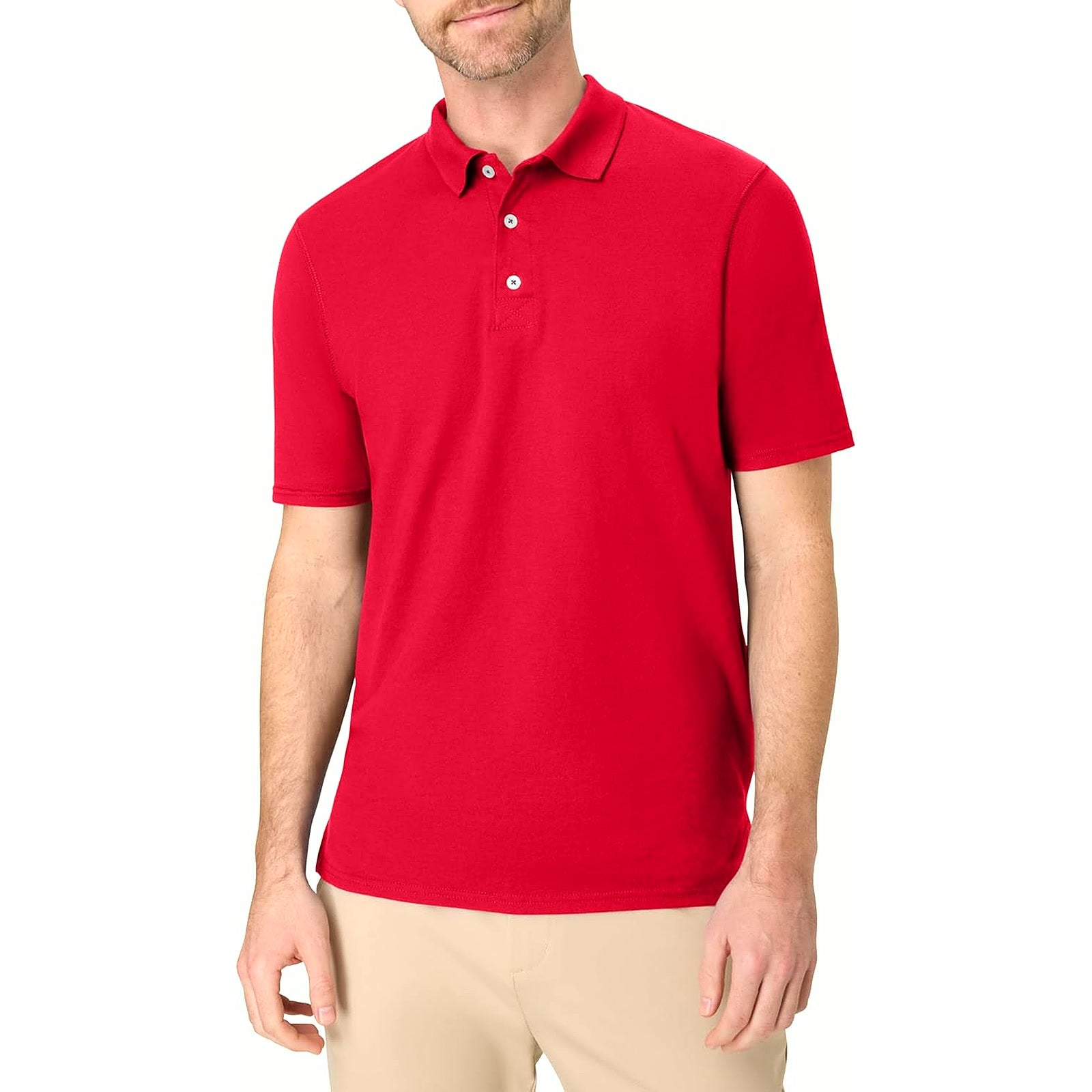 Mens X-Temp Performance Polo, Cotton Blend Sport Shirt for Men with Odor Control