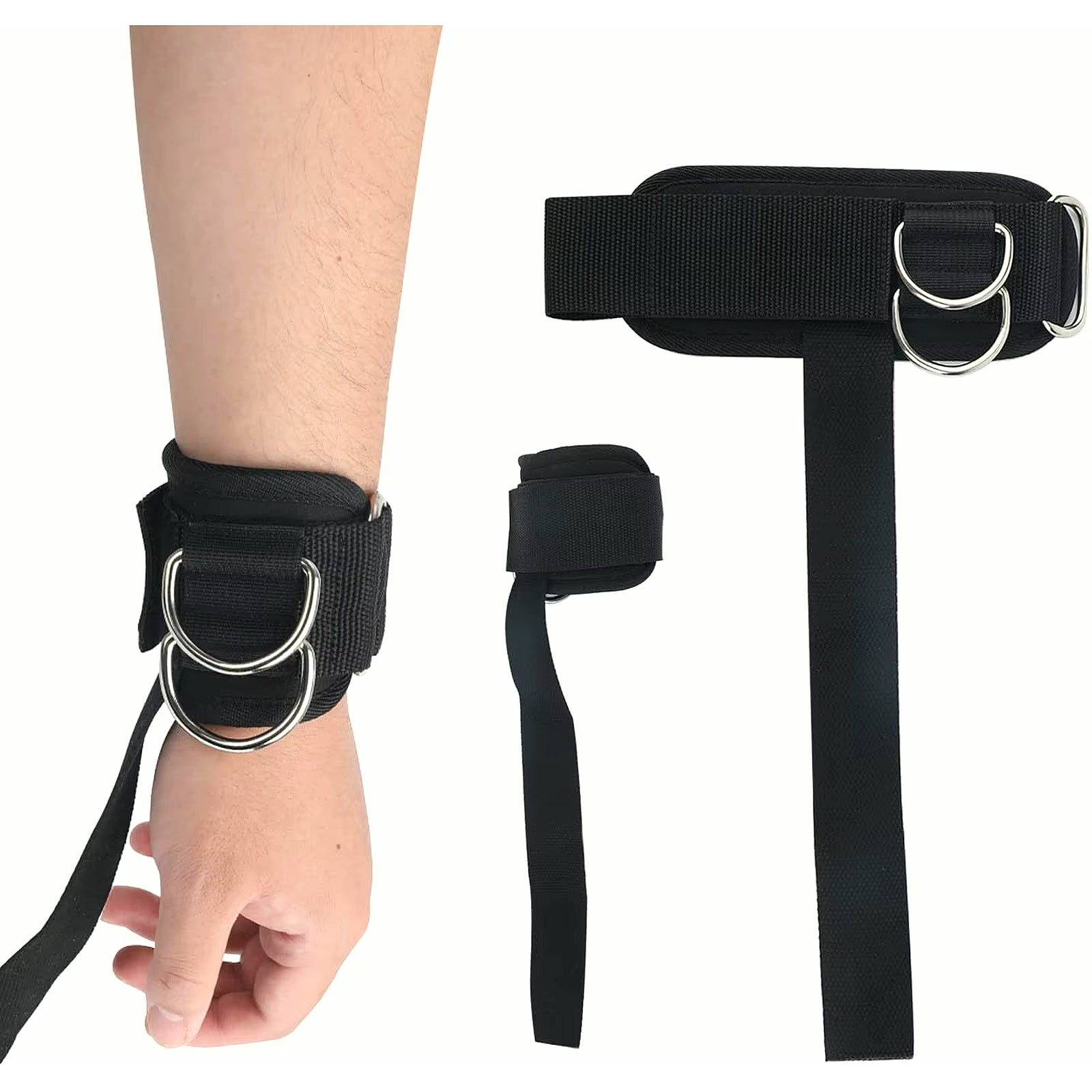 2Pcs Wrist Straps for Weightlifting Straps with D Ring Weight Lifting Straps Deadlift Straps for Gym Straps