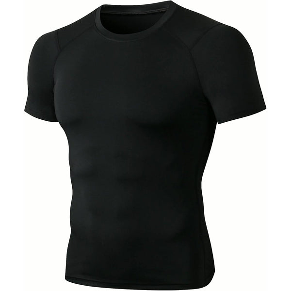 PrimeBuild™ Men's Compression Performance Shirt – Short Sleeve Athletic Training Top