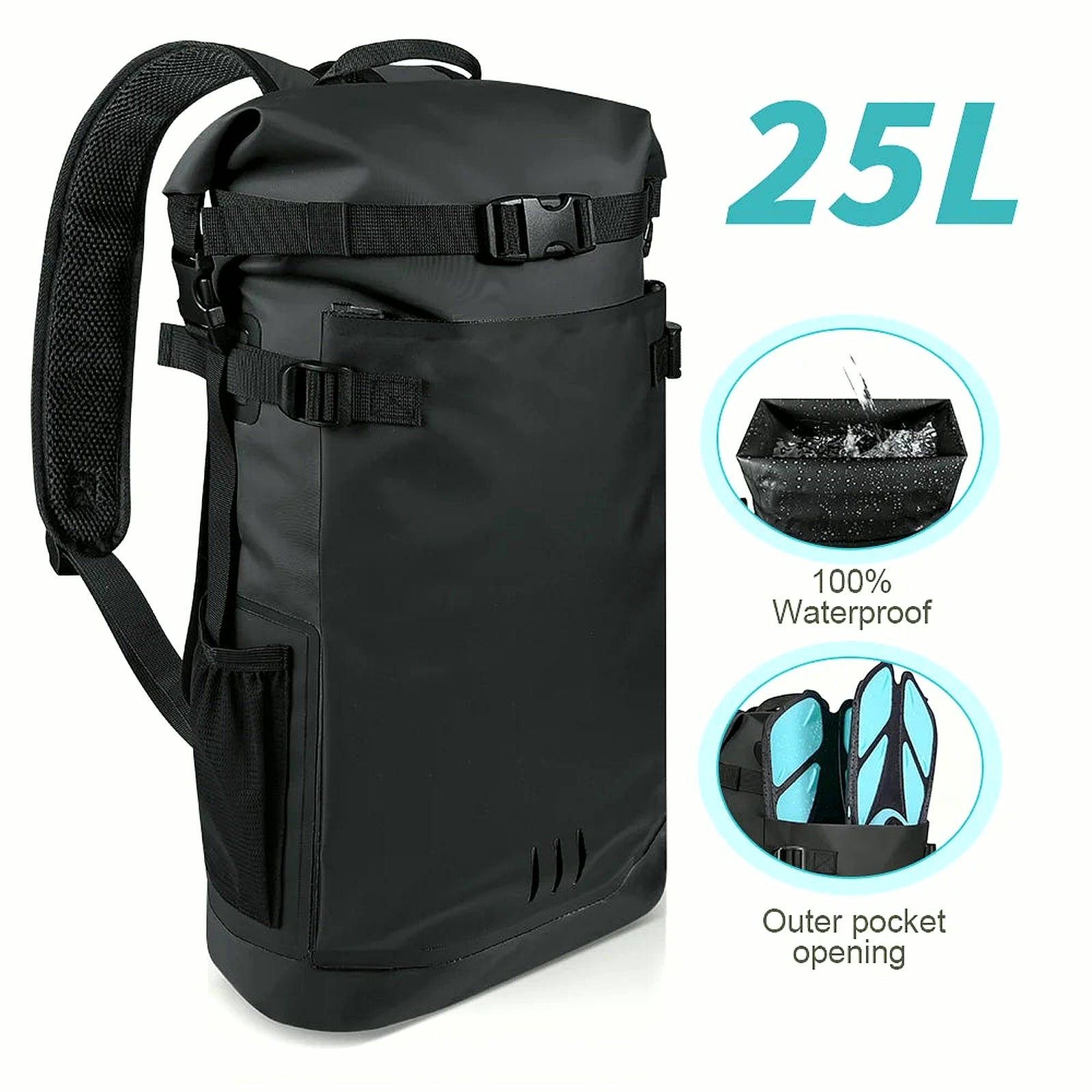 Large Capacity Swimming Waterproof Backpack, Beach, Drifting, Surfing, Diving, Waterproof Backpack 35L Dry Pack