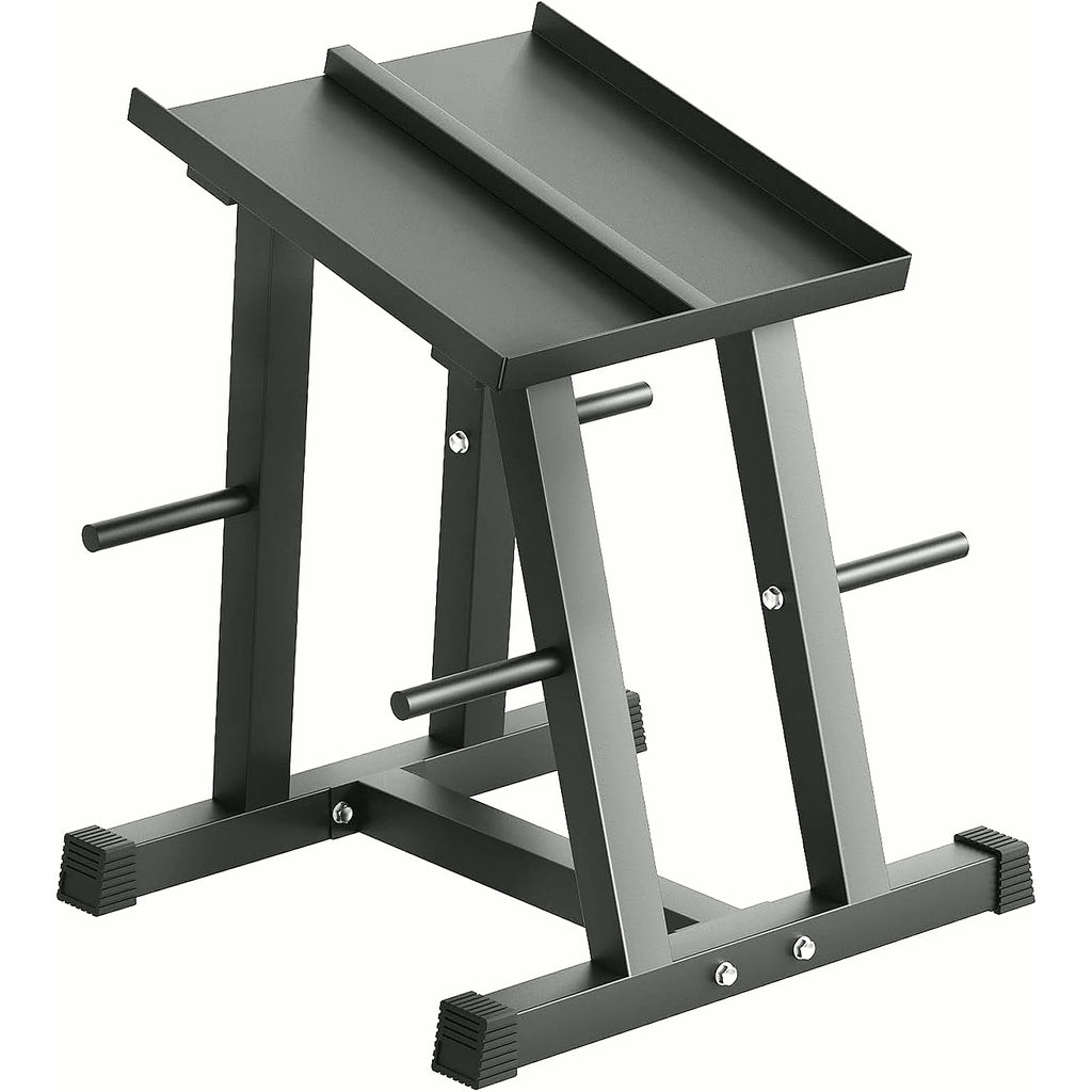 Adjustable Dumbbell Rack with Plate Storage, 500 Lb Capacity | Dumbbell Stand, Space-Saving, Storage Organizer, Stable for Dumbbells, Heavy Duty Column Stand