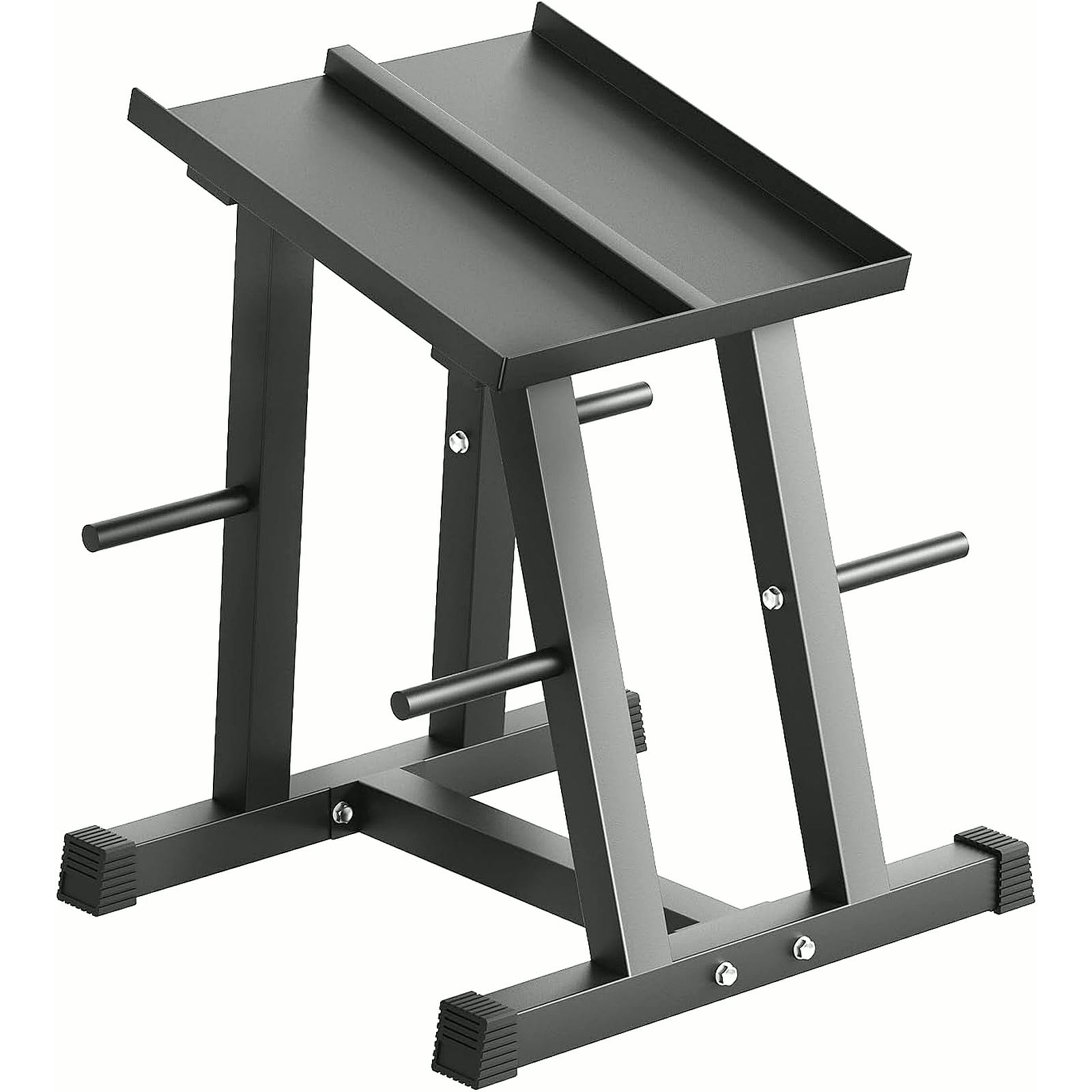 Adjustable Dumbbell Rack with Plate Storage, 500 Lb Capacity | Dumbbell Stand, Space-Saving, Storage Organizer, Stable for Dumbbells, Heavy Duty Column Stand
