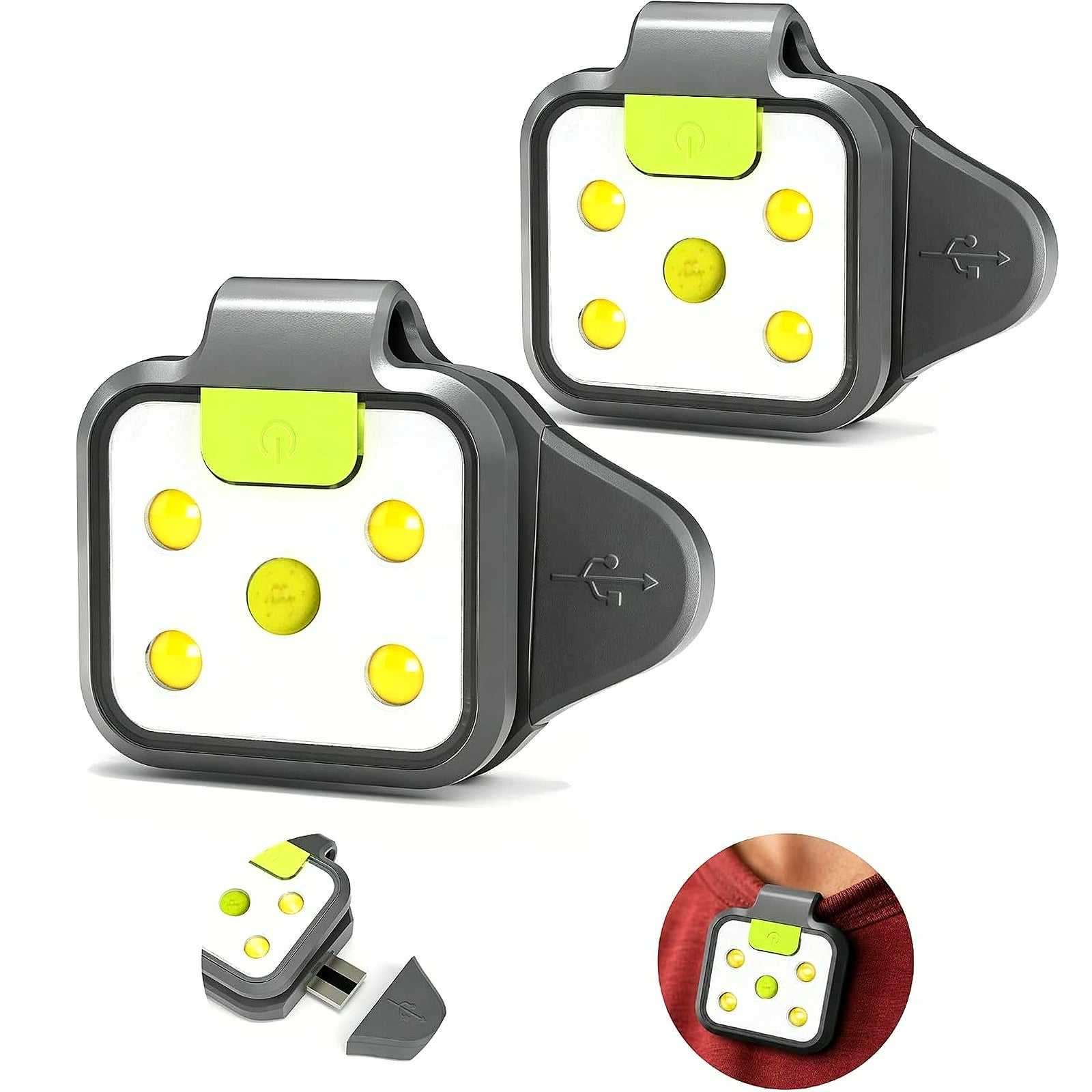 LED Winter Running Light with Hat Clip, Rechargeable Clip-On Running Light