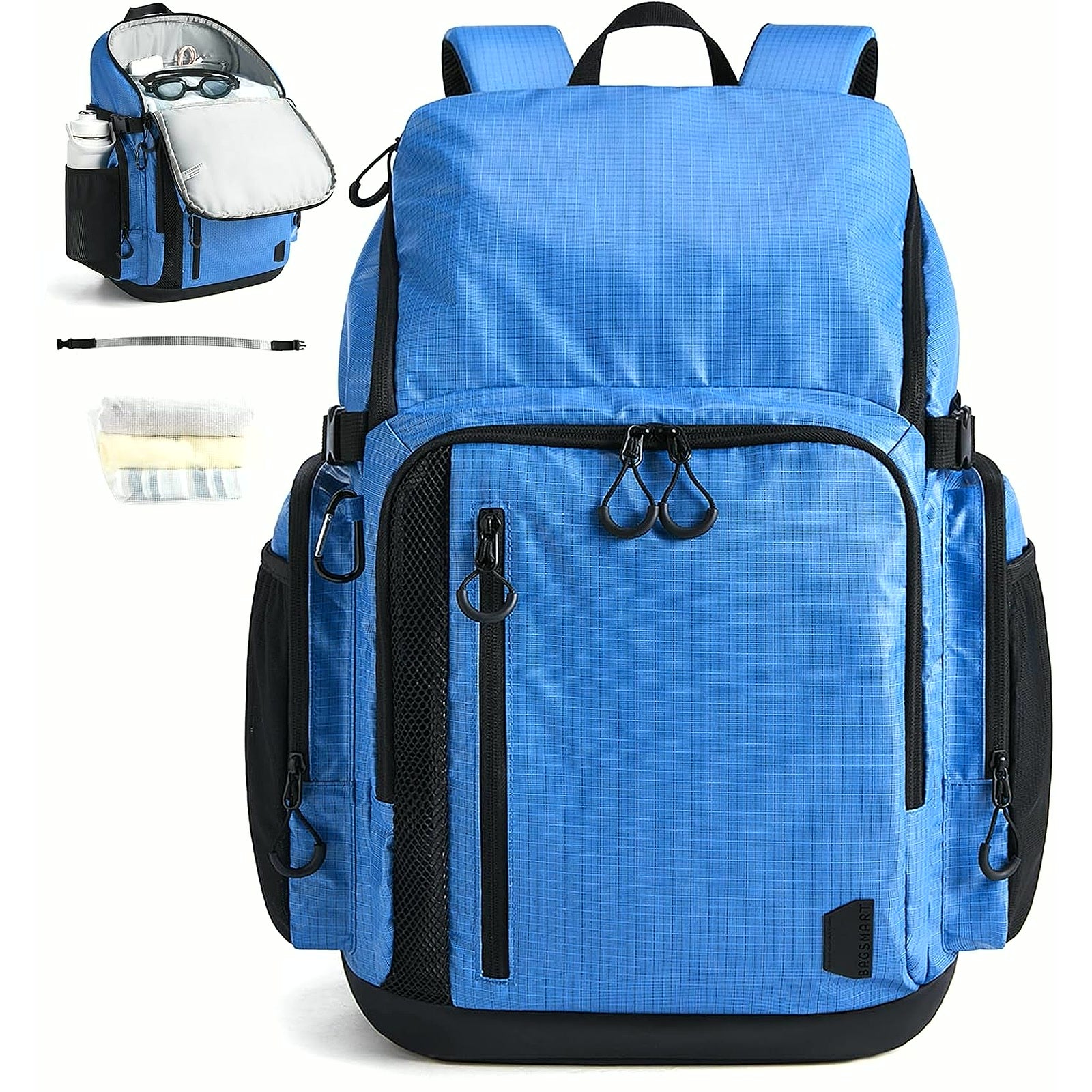 Gym Backpack for Men with Shoe Compartment for Multi-Sport | Water-Resistant Multi-Sport Gym Storage, Expandable Pocket Fits Basketball, Football, Shoe Compartment Separates Swim Gear