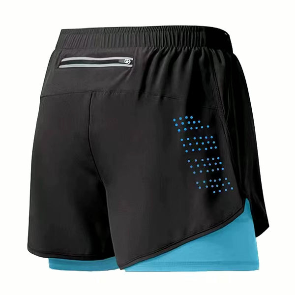 PrimeBuild™ Men's Double Layer Performance Shorts – Quick-Dry Training Shorts