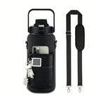 PrimeBuild 2L Motivational Water Bottle with Straw & Sleeve, product view 1