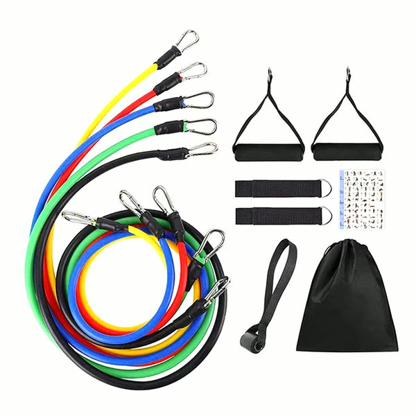 PrimeBuild™ Resistance Bands Set – Complete Home Gym Training Kit (11 PCS)