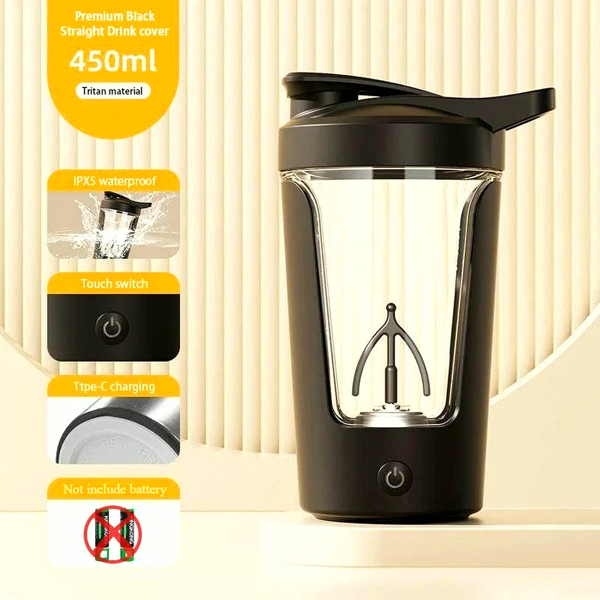 PrimeBuild Electric Protein Shaker Bottle, product view 1