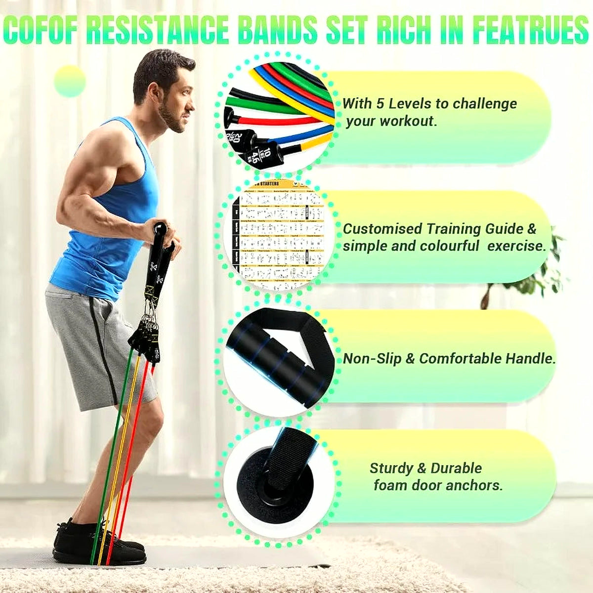 PrimeBuild Resistance Bands Training Set, product view 2
