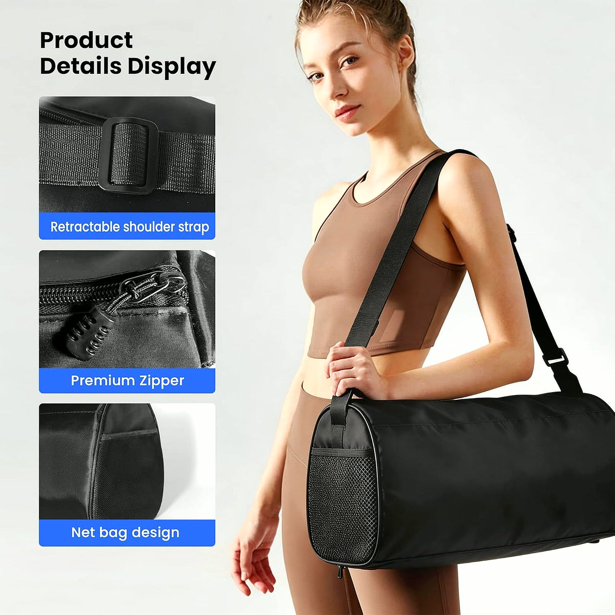 PrimeBuild Compact Gym Duffel Bag, product view 2
