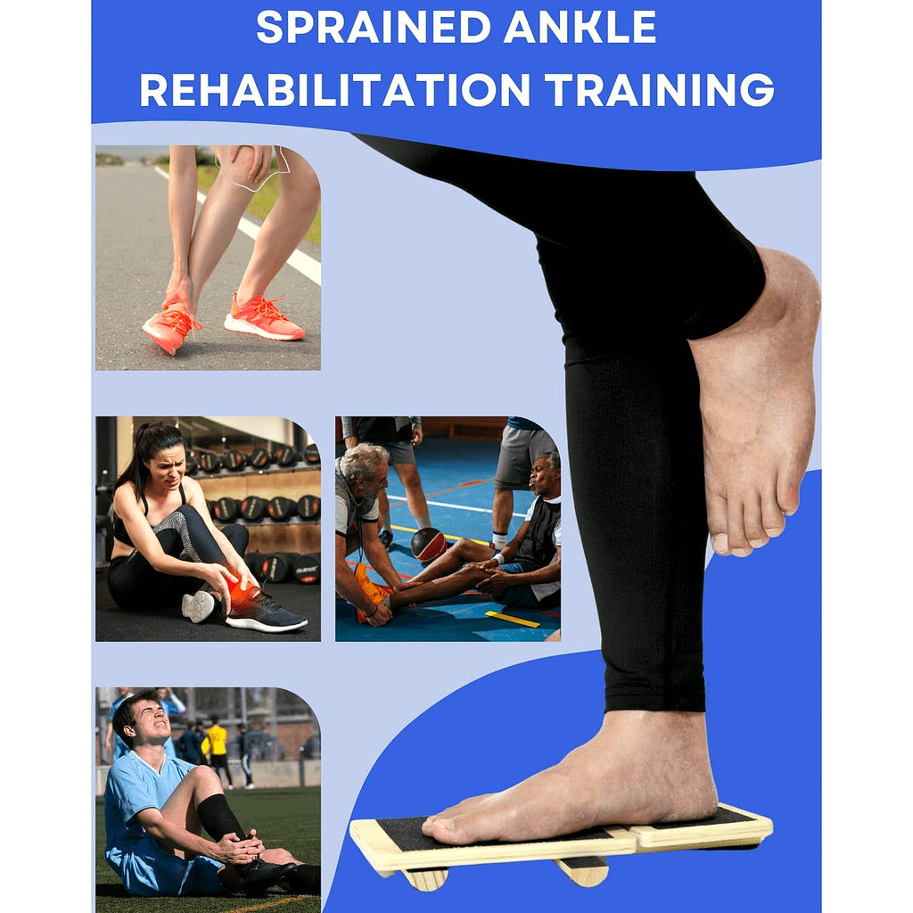 Ankle Strengthener, Single Leg Balance Board for Ankle Rehab, Foot Trainer for Mobility, Foot Stretcher for Sprained Ankle, Balancing Wobble Board, Posture Board, Arch Trainer with Brace