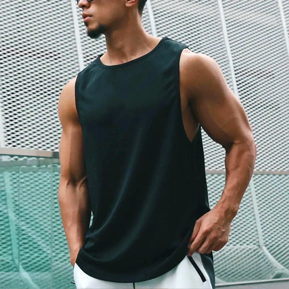 Summer Marathon Quick Dry Sports Tank Top Men'S Sleeveless Tank Top Running Training Basketball Loose Fit Tank Top