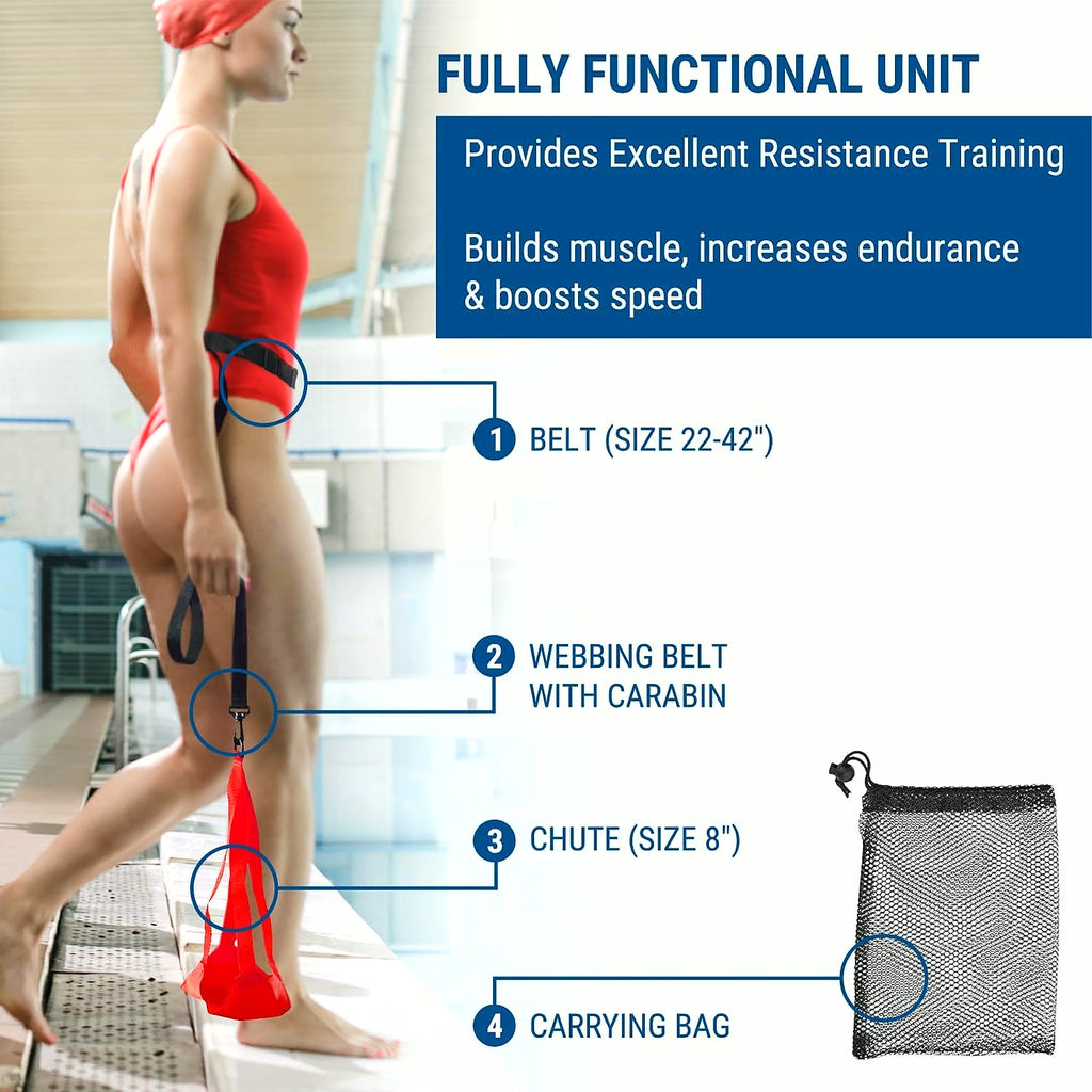 Swim Parachute - Resistance Training Equipment with Swimming Tempo Trainers