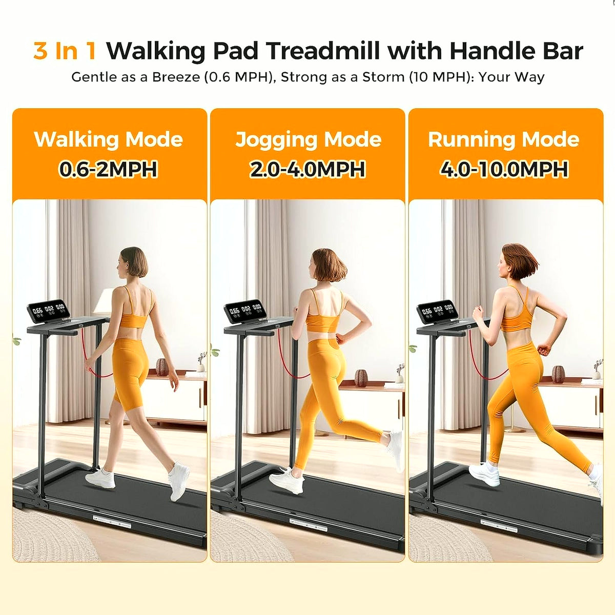 PrimeBuild Foldable Walking Pad Treadmill, product view 2