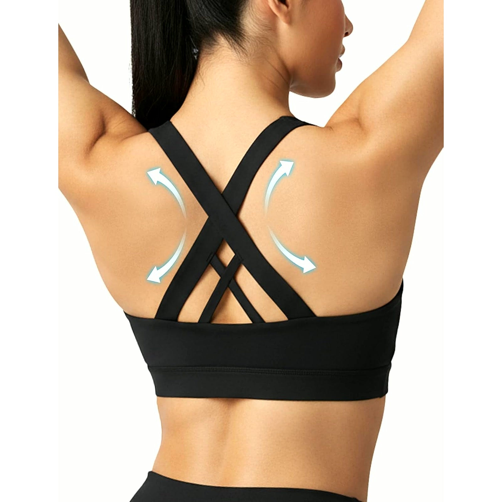 Sports Bra for Women, Criss Cross Back Medium Support Workout Bras with Removable Cups for Yoga Running Gym
