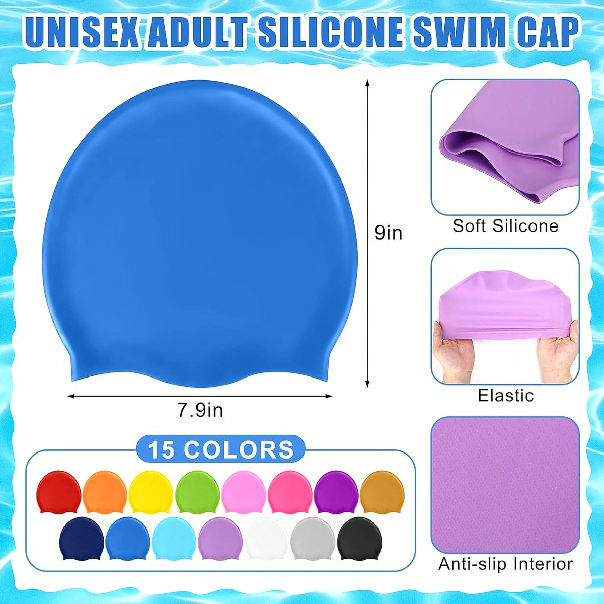 PrimeBuild Silicone Swim Caps, product view 2