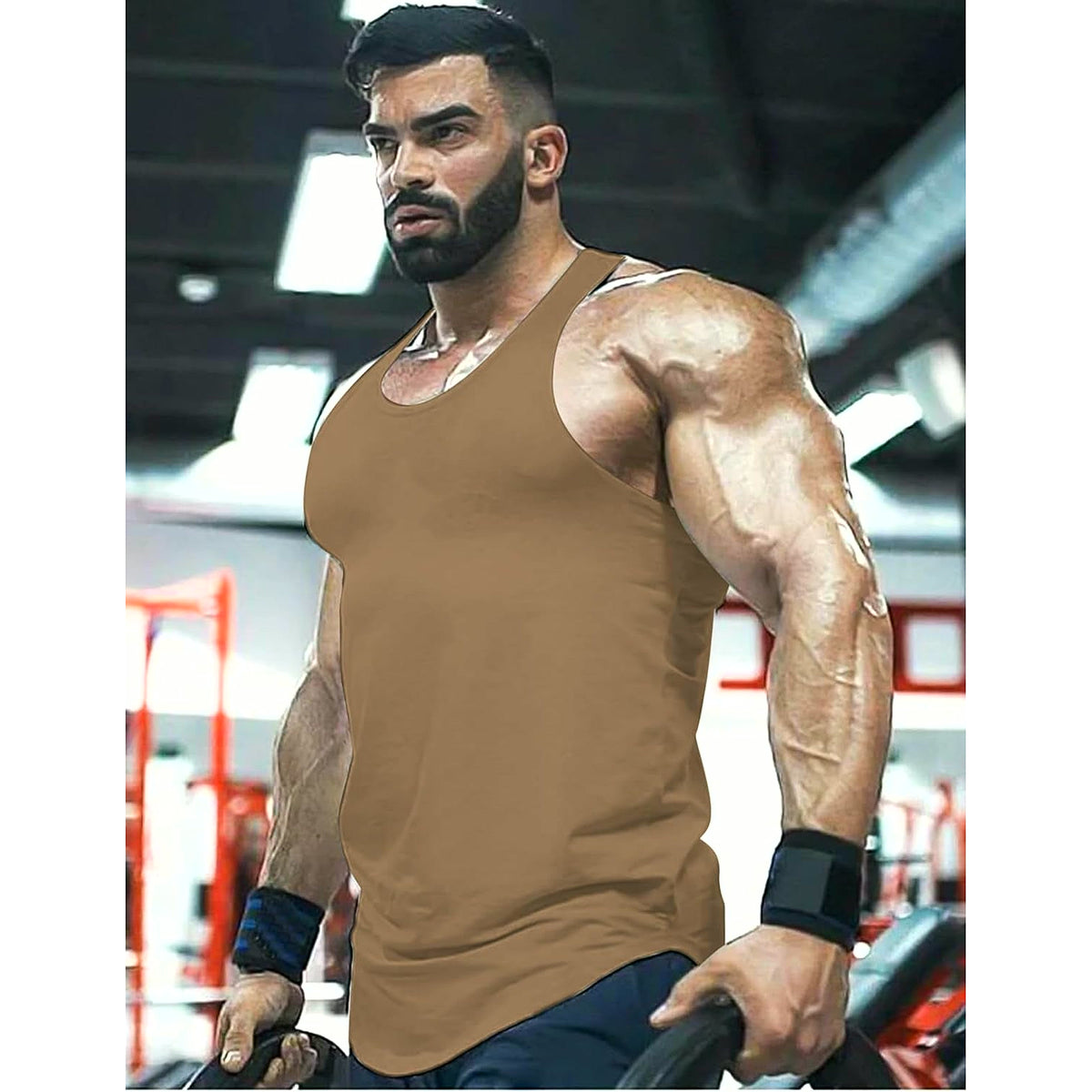 Men'S 3 Pack Gym Workout Tank Tops Y-Back Muscle Tee Stringer Bodybuilding Sleeveless T-Shirts