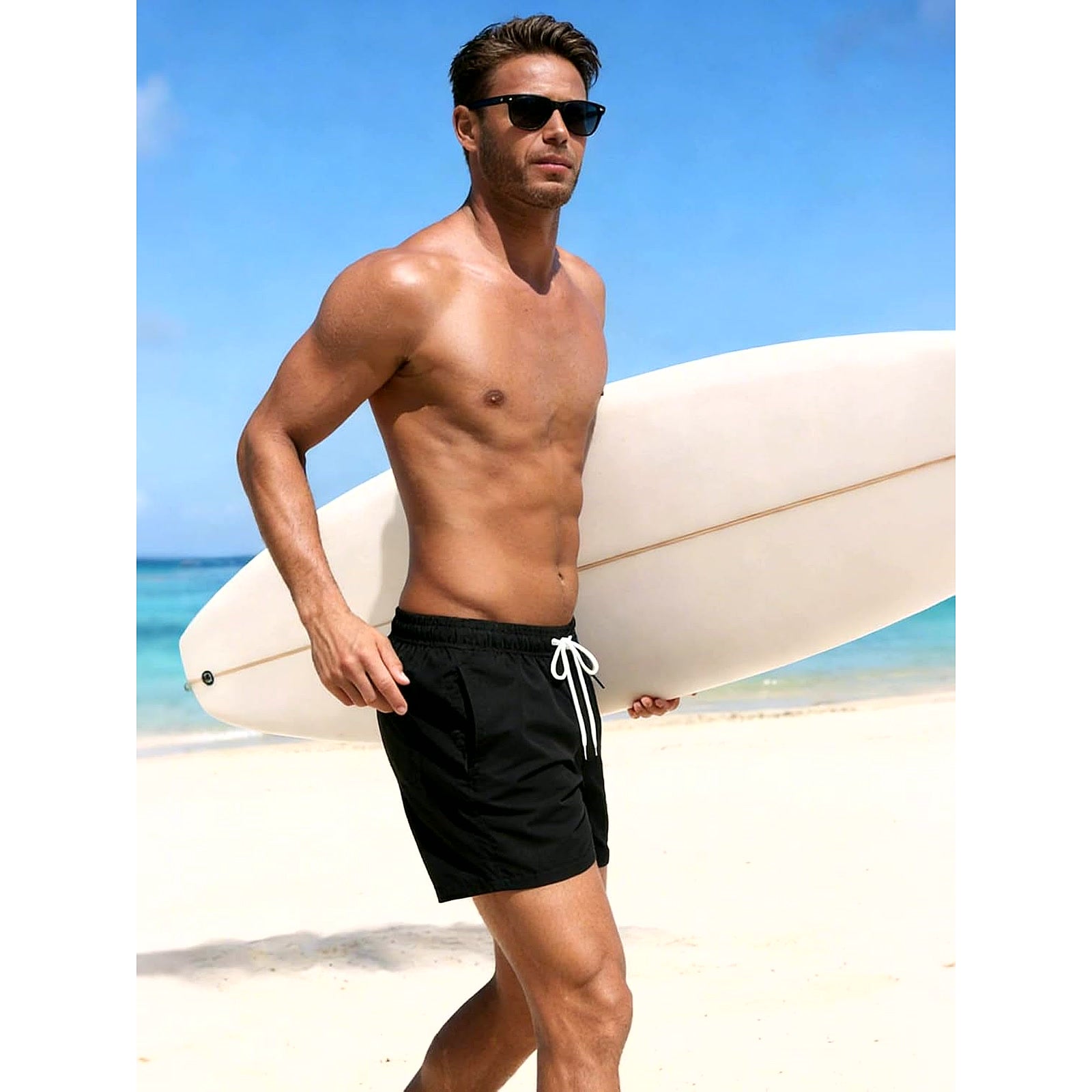 Men'S Swim Trunks 5" Quick Dry Bathing Suit Mens Sports Beach Shorts with Mesh Lining