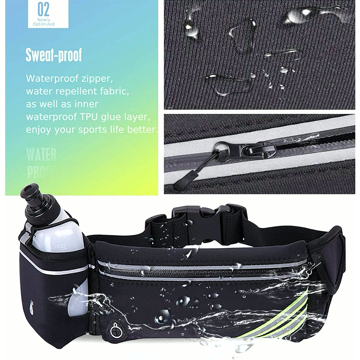 PrimeBuild Hydration Running Belt, product view 2
