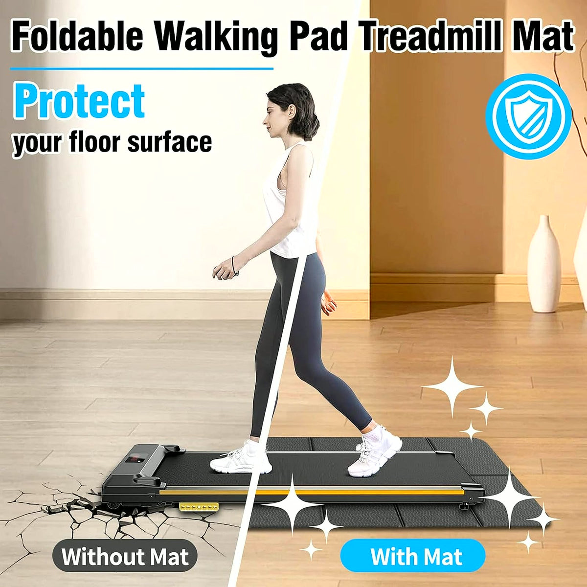 PrimeBuild Foldable Treadmill Mat, product view 3