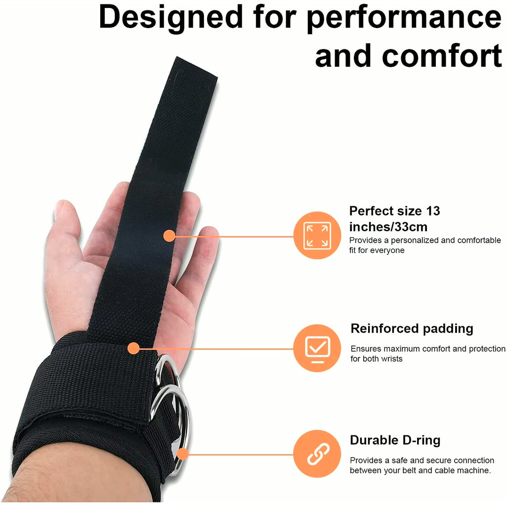 2Pcs Wrist Straps for Weightlifting Straps with D Ring Weight Lifting Straps Deadlift Straps for Gym Straps