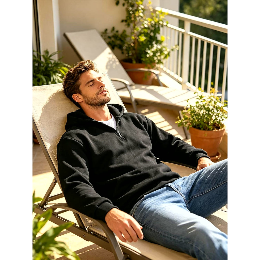 Men'S Quarter Zip Pullover Hoodies Half Zip Hoodie Men Long Sleeve Hoodie Fleece Casual 1/4-Zip Sweatshirt S-3XL