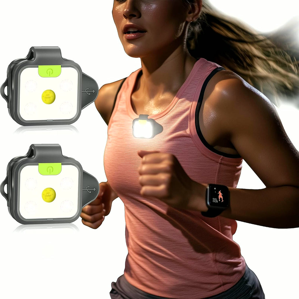 LED Winter Running Light with Hat Clip, Rechargeable Clip-On Running Light