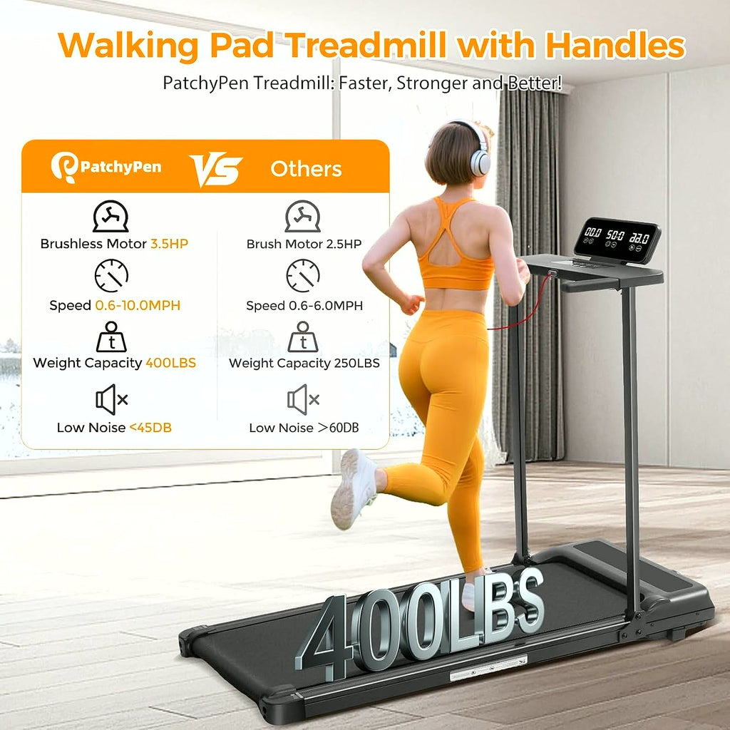 PrimeBuild Foldable Walking Pad Treadmill, product view 3