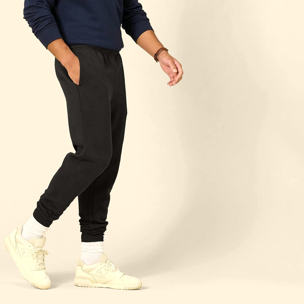 Men'S Relaxed Fit Fleece Joggers Sweatpants with Drawstring Waist, Tapered Leg, Ribbed Cuffs, Brushed Interior