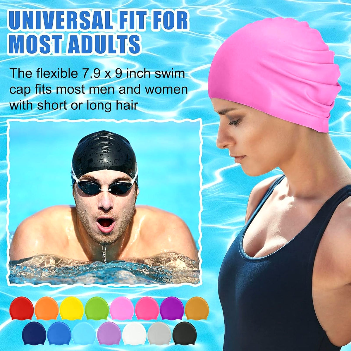 PrimeBuild Silicone Swim Caps, product view 3