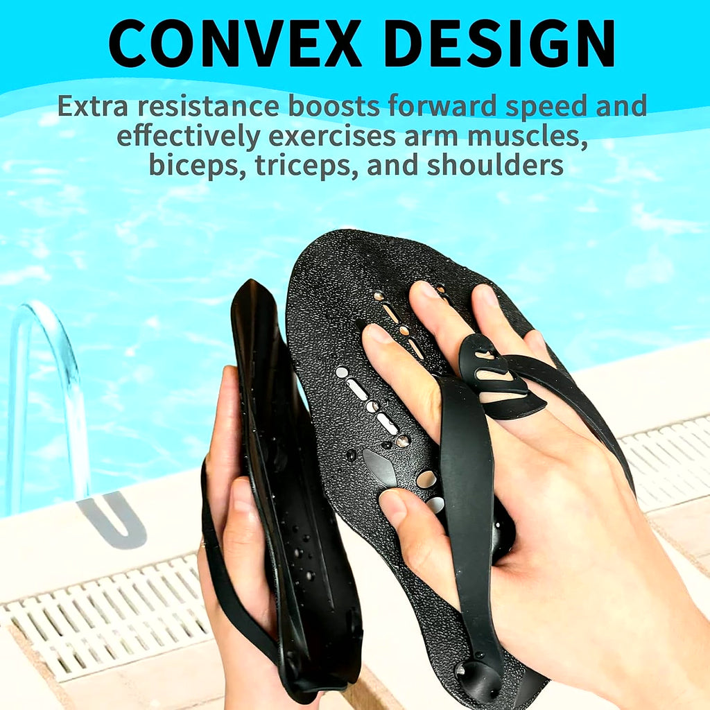 2 Pcs Swim Hand Paddles, Swim Paddles with Adjustable Straps for Lap Swimming Training Hand Paddles for Novice and Professional Use