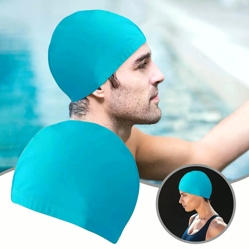 Swimming Cap Elastic Nylon Ear Guards Long Hair Pool Cap Slim Swimming Cap Swimming Accessories
