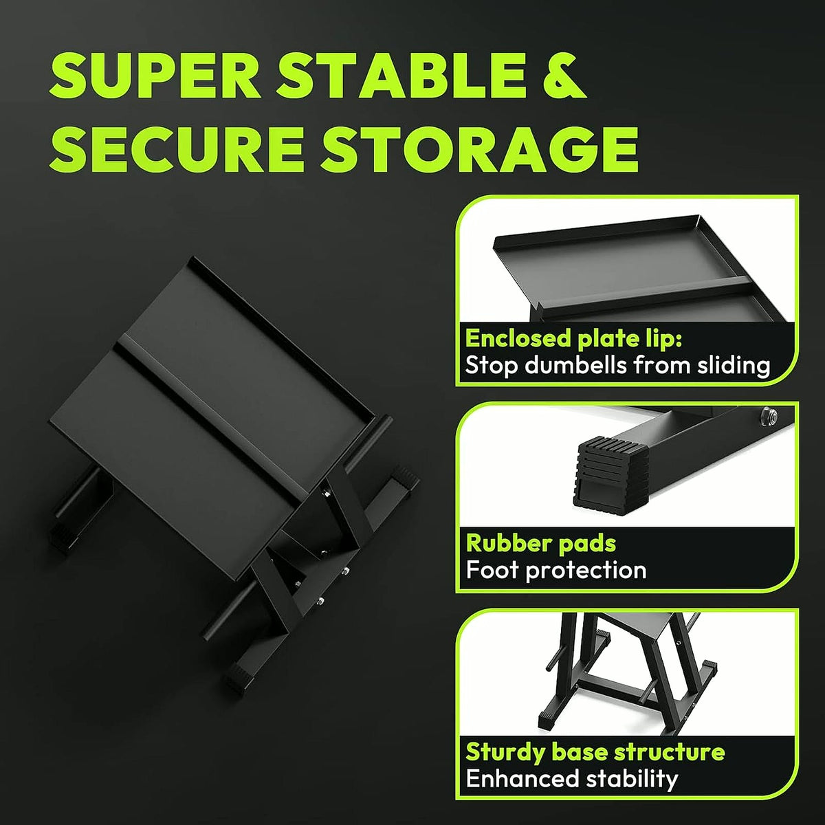 Adjustable Dumbbell Rack with Plate Storage, 500 Lb Capacity | Dumbbell Stand, Space-Saving, Storage Organizer, Stable for Dumbbells, Heavy Duty Column Stand