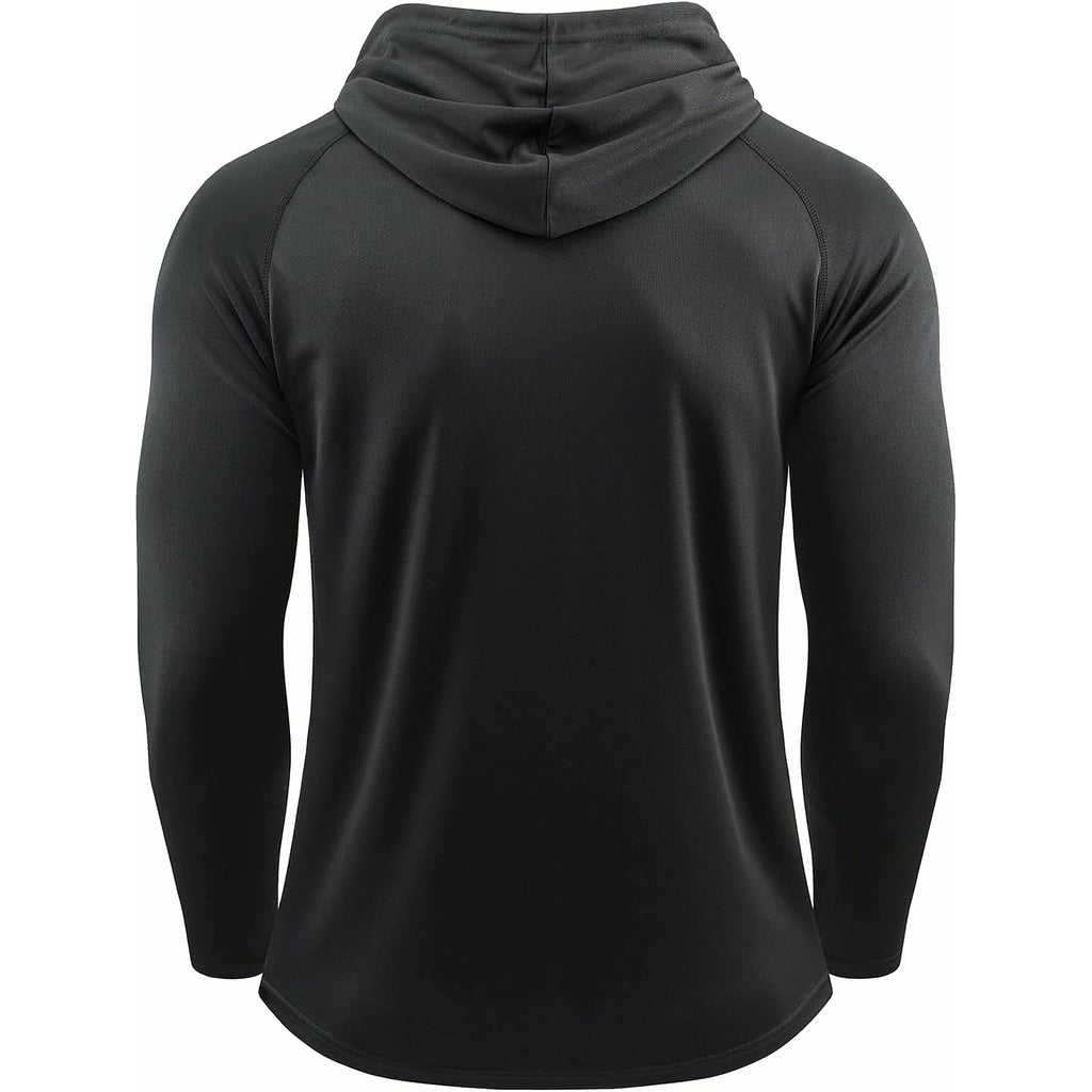 Mens Quick Dry Hoodies Long Sleeve Workout Athletic Gym Hooded Shirts