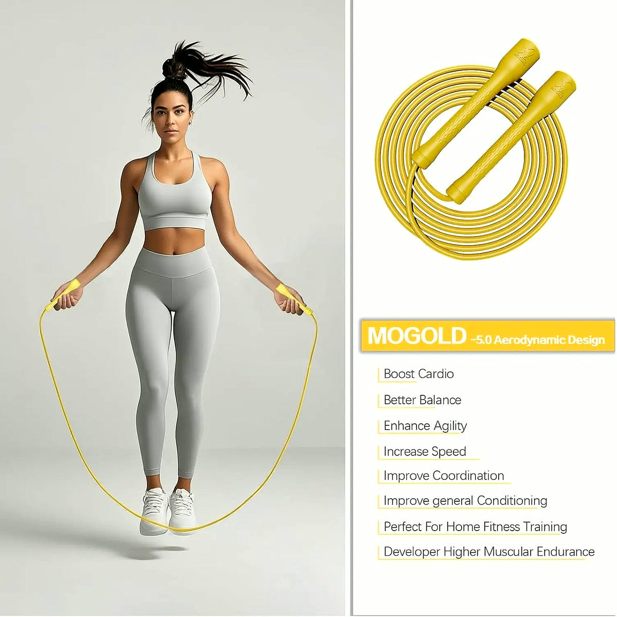 PrimeBuild Adjustable Speed Jump Rope, product view 3