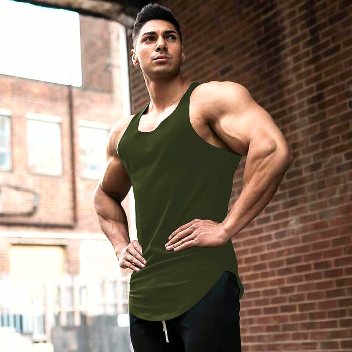 Men'S 3 Pack Gym Workout Tank Tops Y-Back Muscle Tee Stringer Bodybuilding Sleeveless T-Shirts