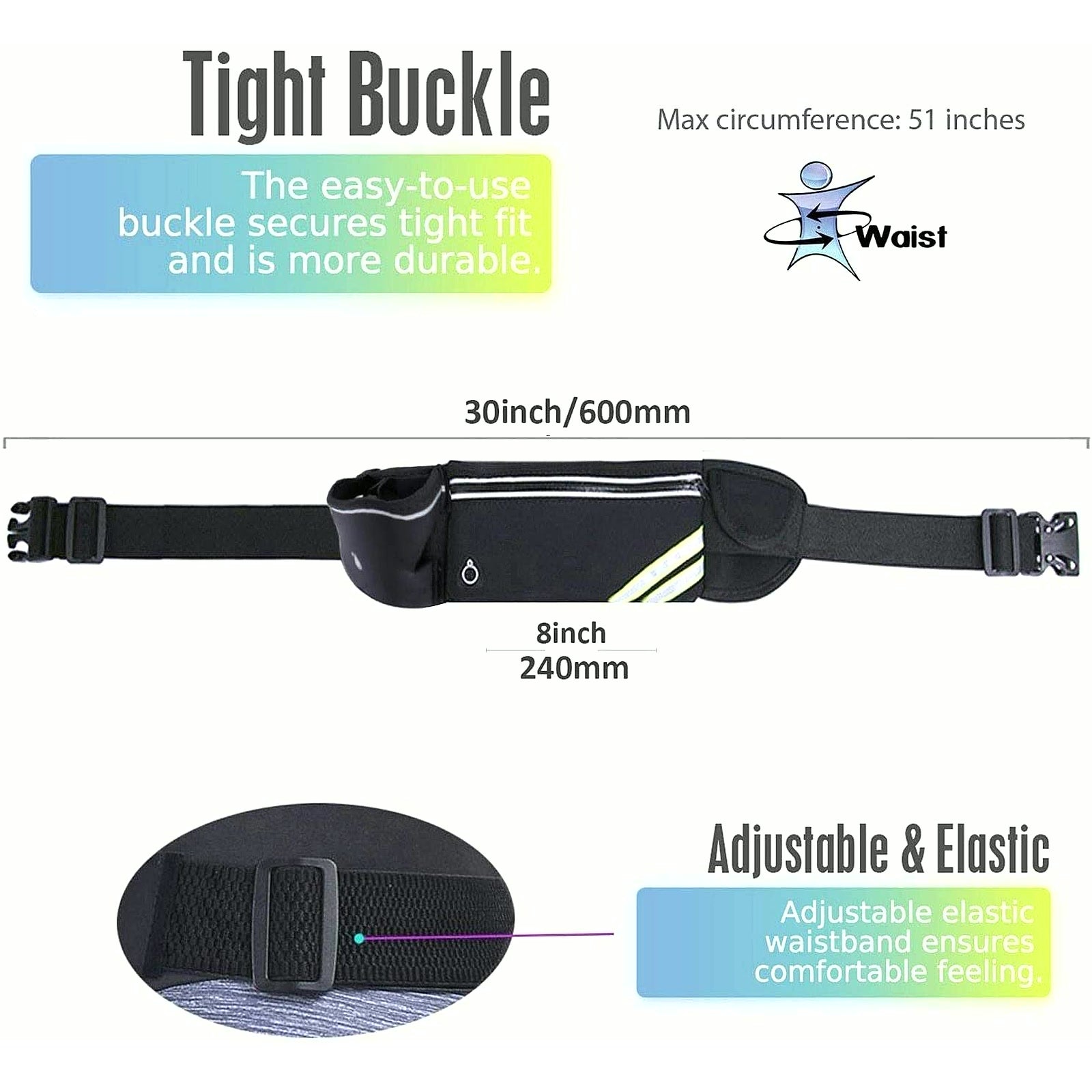 PrimeBuild Hydration Running Belt, product view 3
