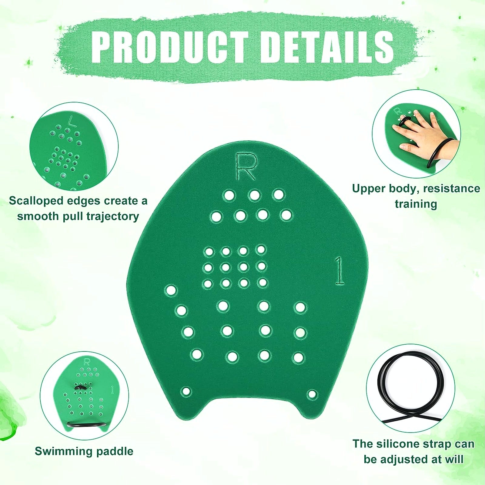 PrimeBuild Swim Training Hand Paddles, product view 4