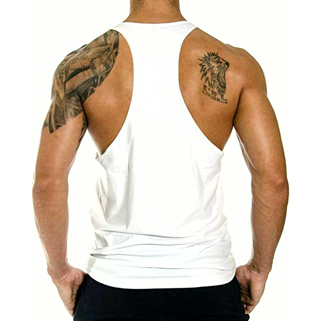 Men'S Gym Bodybuilding Stringer Tank Top Workout Muscle Cut Shirt Fitness Sleeveless Vest