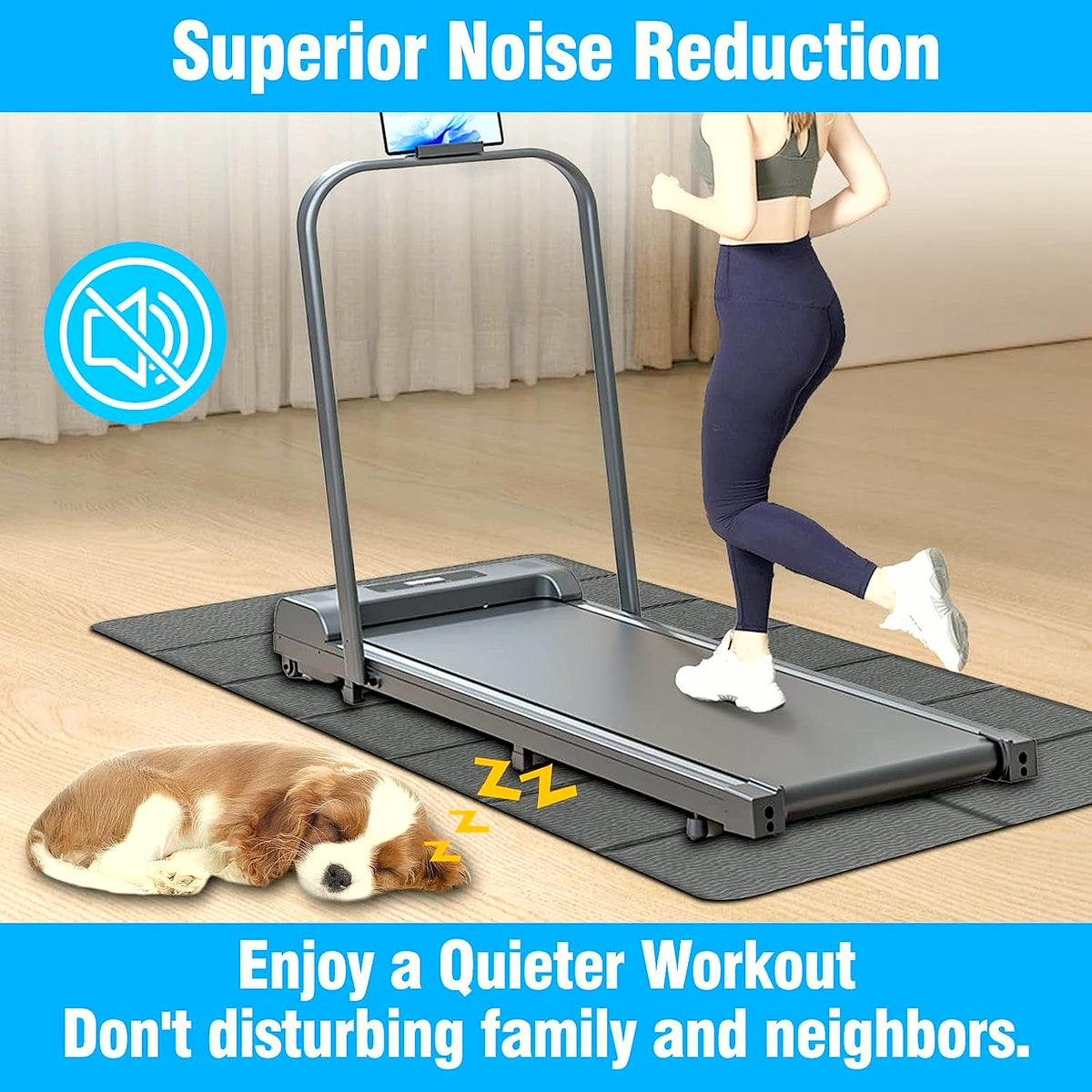 PrimeBuild Foldable Treadmill Mat, product view 4