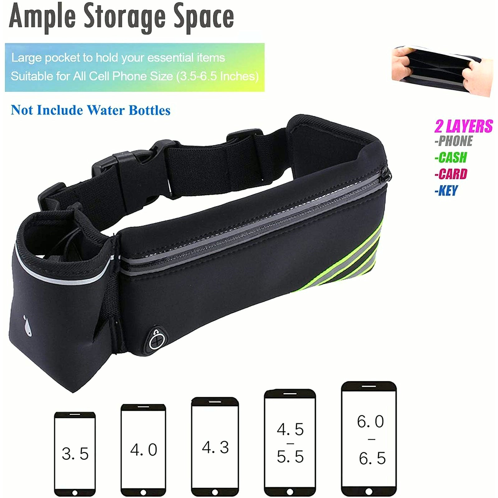 PrimeBuild Hydration Running Belt, product view 4