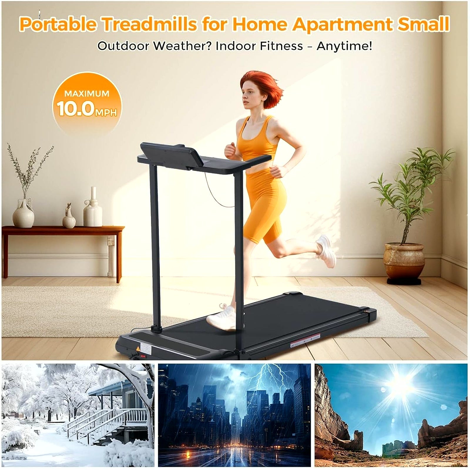PrimeBuild Foldable Walking Pad Treadmill, product view 4
